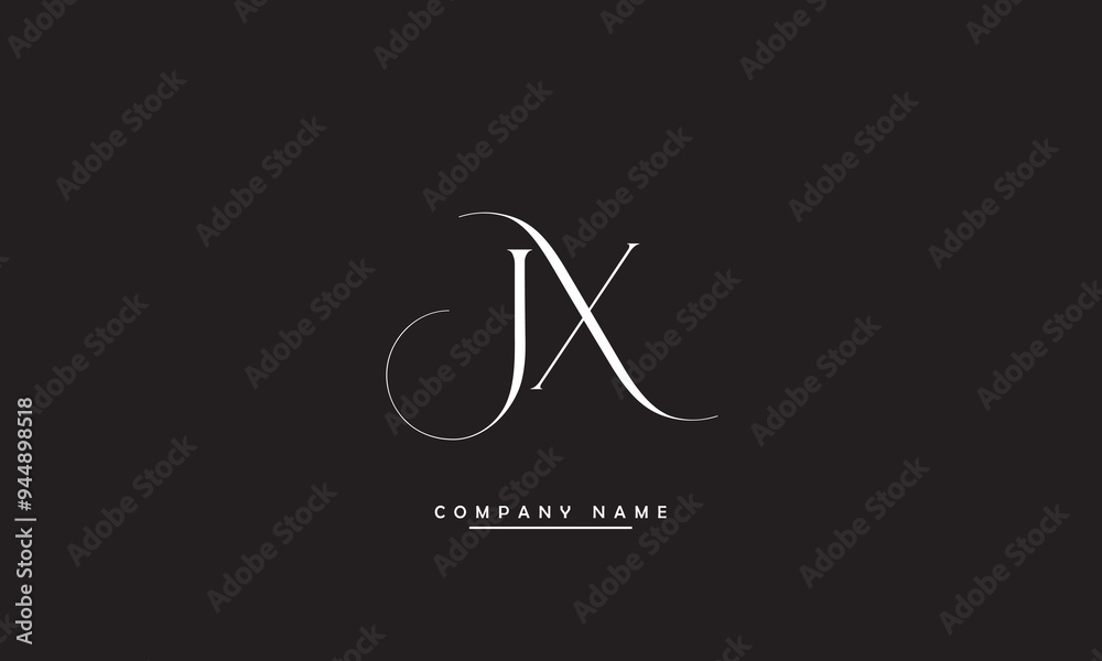 JX, XJ, J, X Abstract Letters Logo Monogram JX, XJ, J, X Abstract Letters Logo Monogram