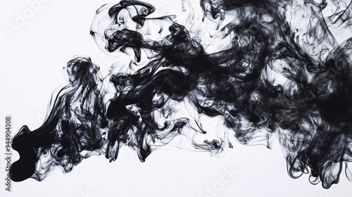 Abstract Black Ink Swirl