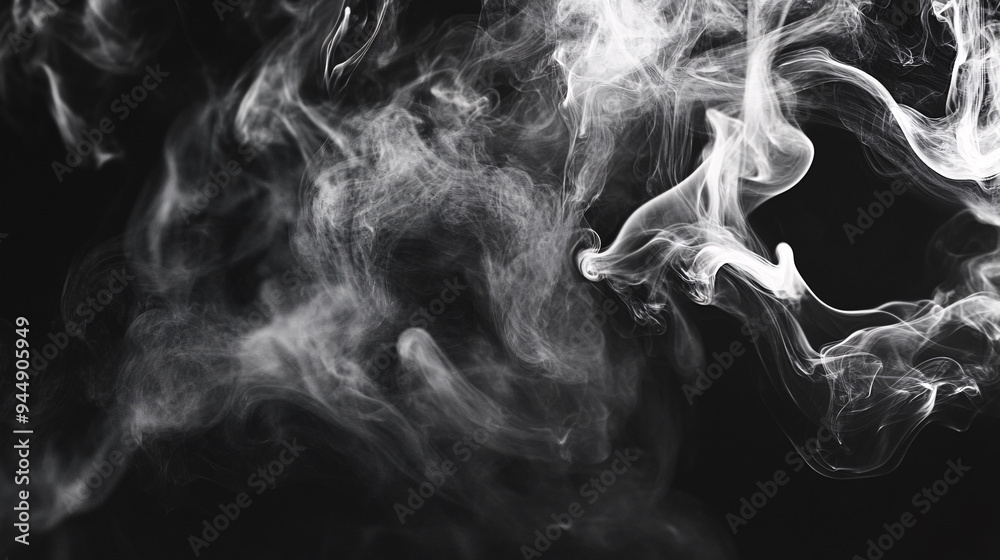 Abstract Smoke Swirls on Black Background Abstract Smoke Swirls on Black Background