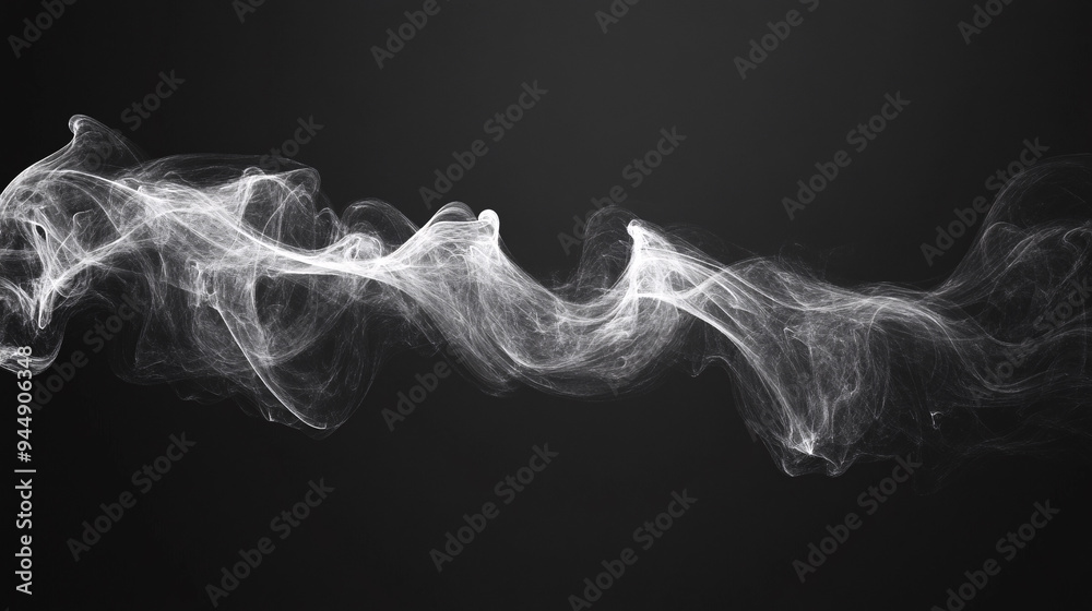 Abstract White Smoke on Black Background Abstract White Smoke on Black Background