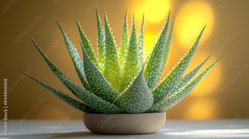 Aloe Vera Plant in Pot with Sunlight Aloe Vera Plant in Pot with Sunlight