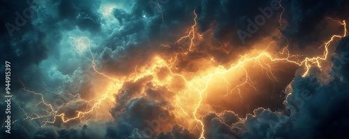 Dramatic Thunderstorm with Lightning Illustration