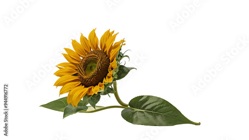 Sunflower Isolated on the Transparent Background