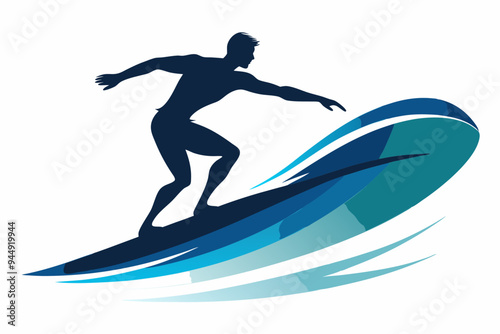 silhouette of a surfer on the waves