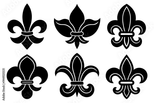 Fleur de lis set. Fleur de lis - Decorative icons vector design illustration template