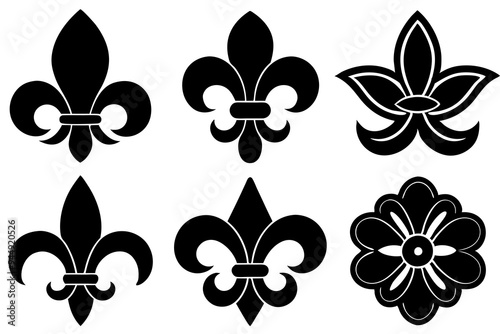 Fleur de lis set. Fleur de lis - Decorative icons vector design illustration template