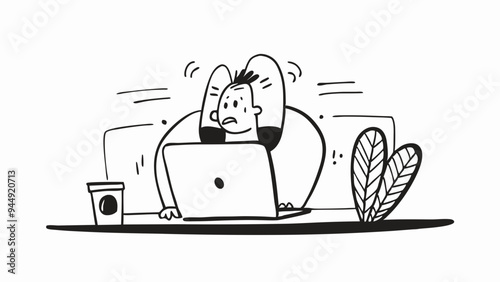 person sitting comfortably at a desk with a laptop