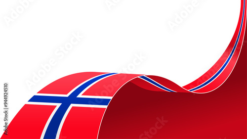 wavy norway flag vector background with copy space for text. norway national day