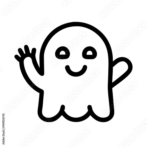 Friendly ghost waving hello