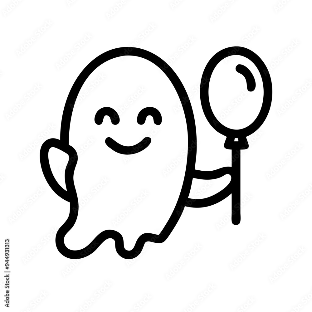 Friendly ghost holding a balloon Friendly ghost holding a balloon