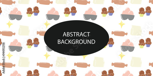 kitchen pattern background.  Hand Drawn Food Background for Menu design.