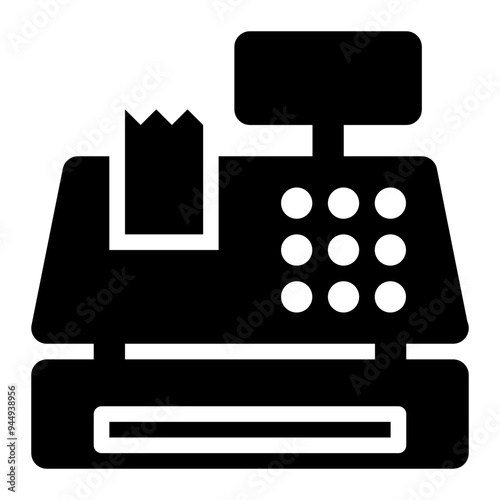 cashier machine, cash register, cashier, counter, checkout solid or glyph icon