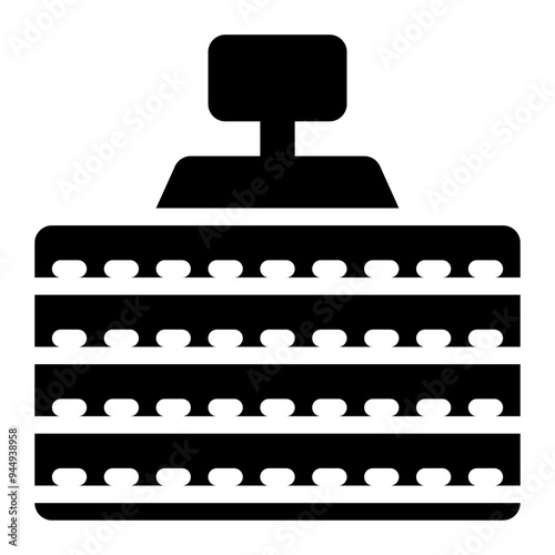 cash wrap, counter, cashier, cash register, cashier machine solid or glyph icon