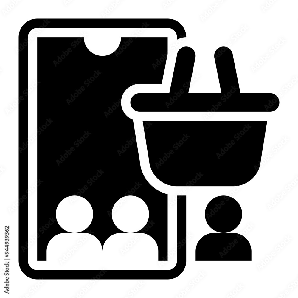 Obraz premium marketplace, ecommerce, online shop, application marketplace, mobile marketplace solid or glyph icon