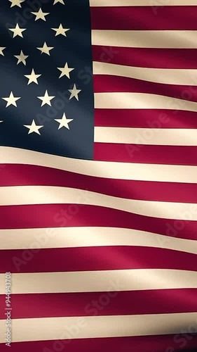 A close-up of a ruffled American flag with white stars on a blue field and alternating red and white stripes.