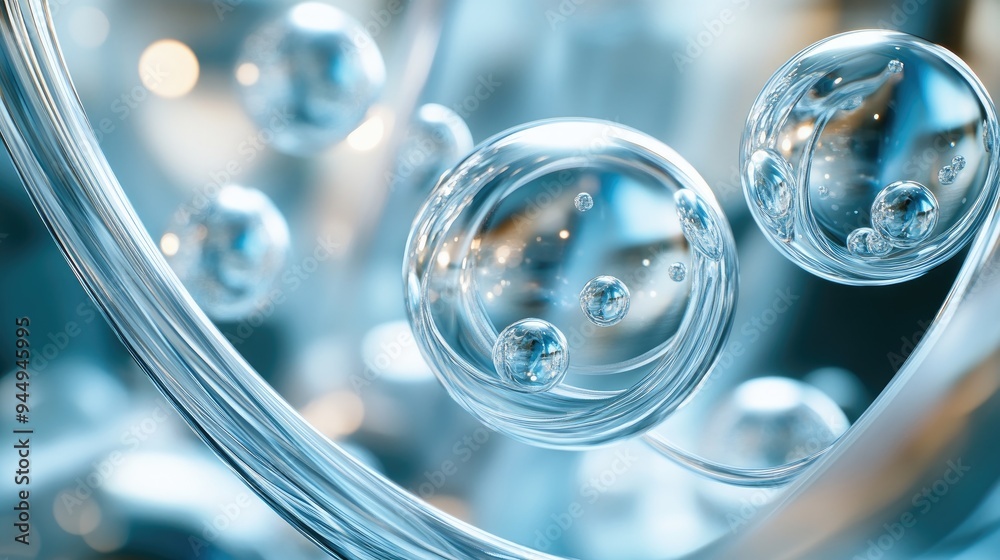 Abstract background featuring glossy glass bubbles and spherical shapes in a dynamic geometric composition providing ample copyspace Ideal for wallpapers banners backgrounds and illustrations Abstract background featuring glossy glass bubbles and spherical shapes in a dynamic geometric composition providing ample copyspace Ideal for wallpapers banners backgrounds and illustrations