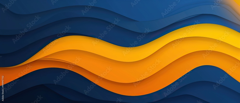 Abstract Blue and Orange Swirling Pattern