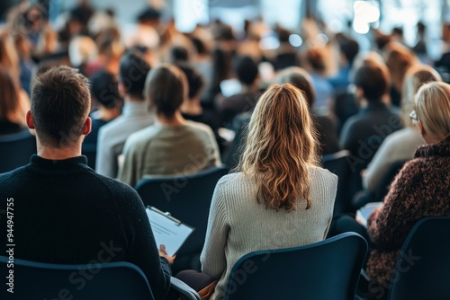 Group of people having business seminar , ai