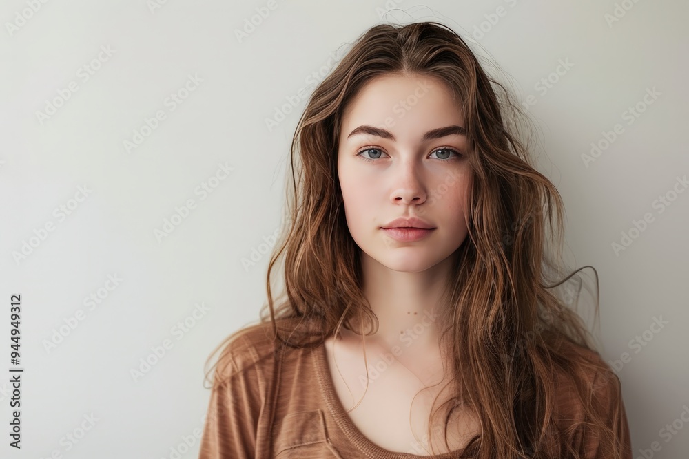 A generic photo portrait of a woman with a neutral expression. A generic photo portrait of a woman with a neutral expression.