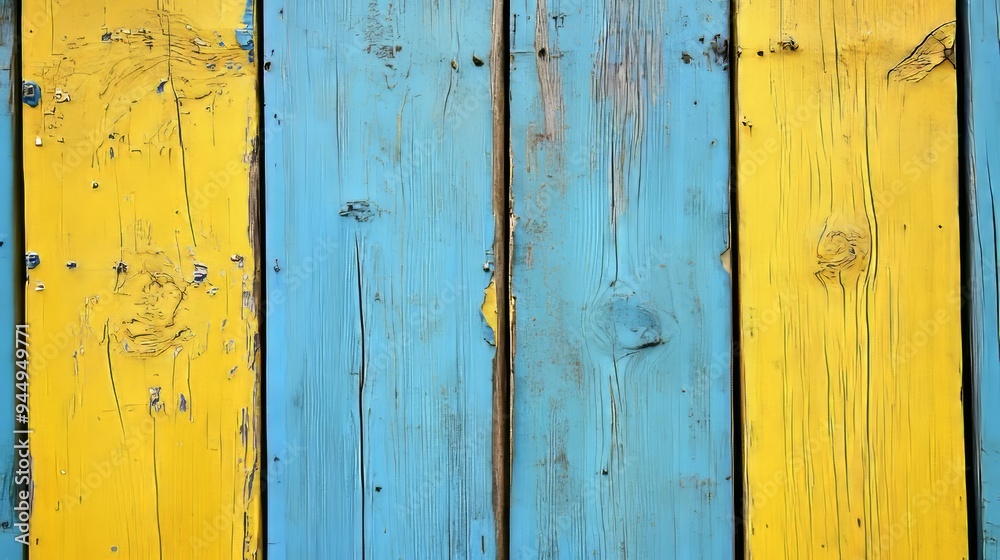 Wood texture in yellow and blue