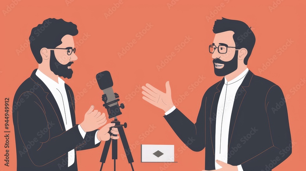 A journalist conducting an exclusive interview with a high-profile ...
