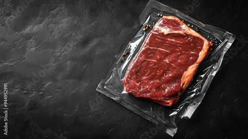 Vacuum packed top blade organic steak, ideal for sous vide.