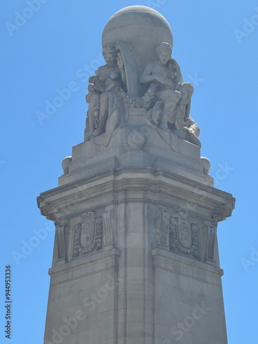 Monument to Miguel de Cervantes at Plaza de Espana, in Madrid, Spain