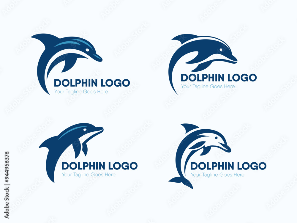Obraz premium dolphin logo set design