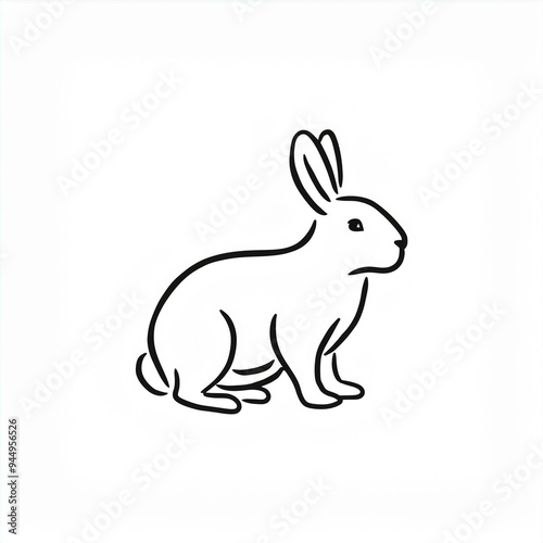 rabbit black icon isolated on white