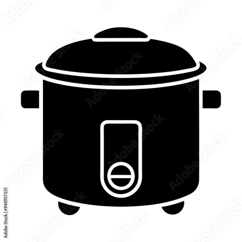 Electric Rice Cooker Vector Silhouette