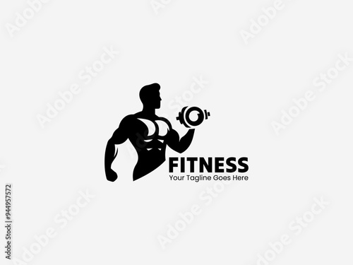 silhouette fitness logo design