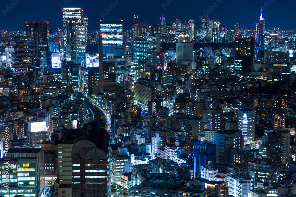 東京夜景 恵比寿から渋谷・新宿方面を望む 東京夜景 恵比寿から渋谷・新宿方面を望む