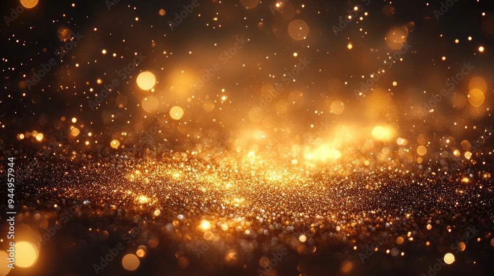 Golden sparkling background with radiant glow Golden sparkling background with radiant glow