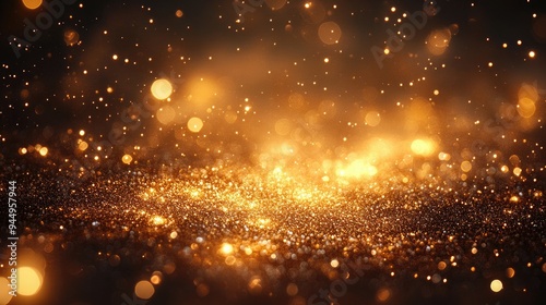 Golden sparkling background with radiant glow