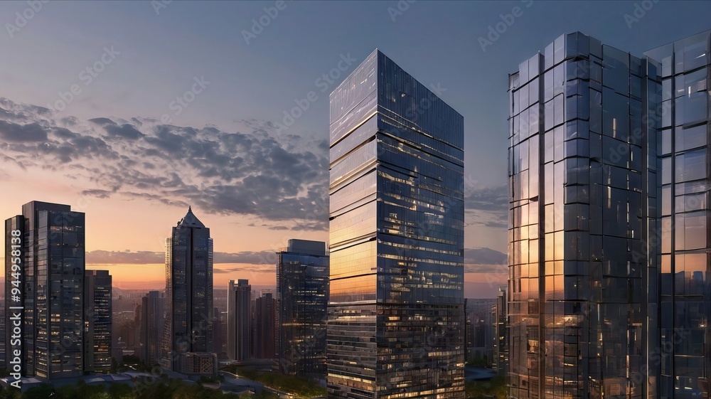 Majestic Buildings Shining Creating Beautiful Reflections Majestic Buildings Shining Creating Beautiful Reflections