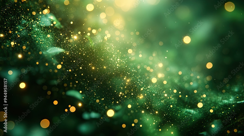 Green sparkling background with emerald tones Green sparkling background with emerald tones