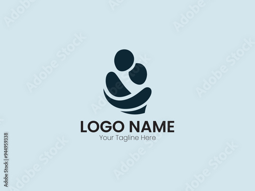 hugging people business logo design