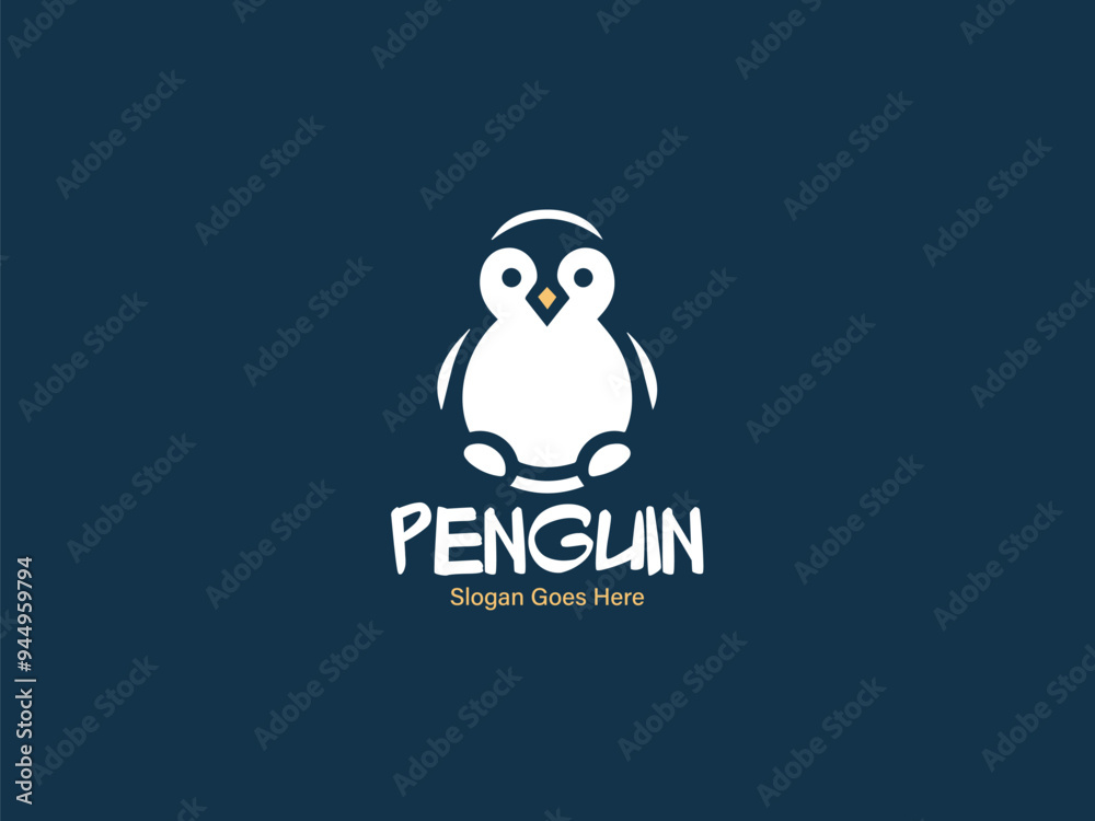 penguin on a blue background penguin on a blue background