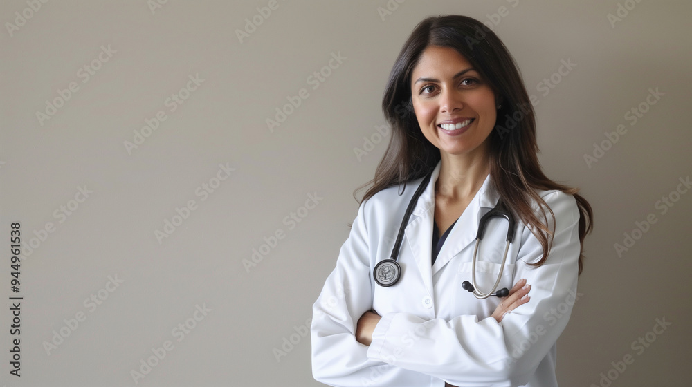 Image of a Female Doctor Smiling with Arms Crossed Image of a Female Doctor Smiling with Arms Crossed