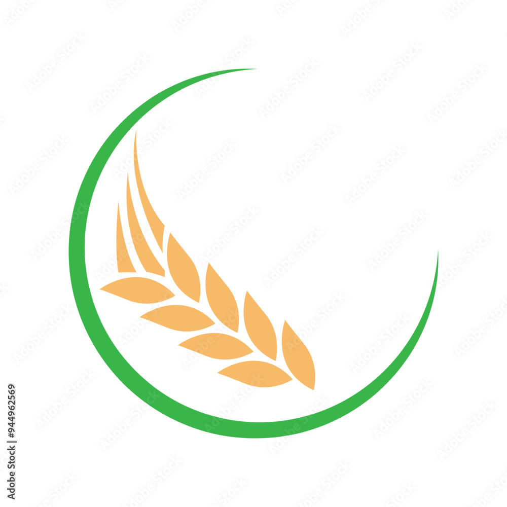 Rice icon logo design Rice icon logo design