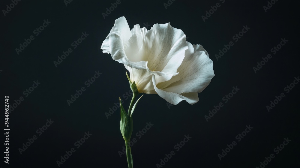 White Flower on a Dark Background White Flower on a Dark Background