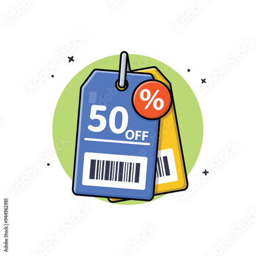 Discount Offer Tag Vector Illustration. Special Offer Concept Design