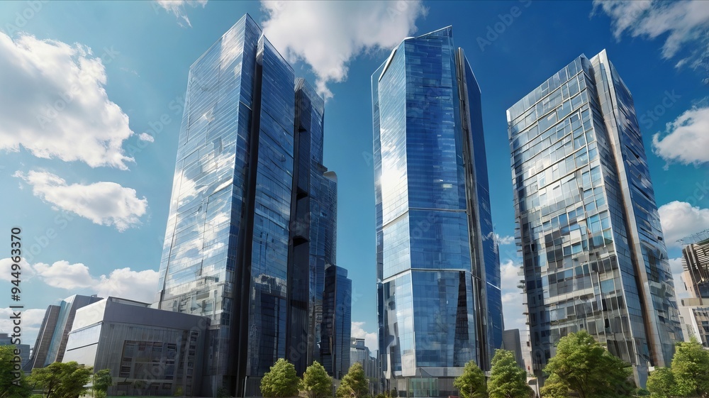 Majestic Buildings Shining Creating Beautiful Reflections Majestic Buildings Shining Creating Beautiful Reflections