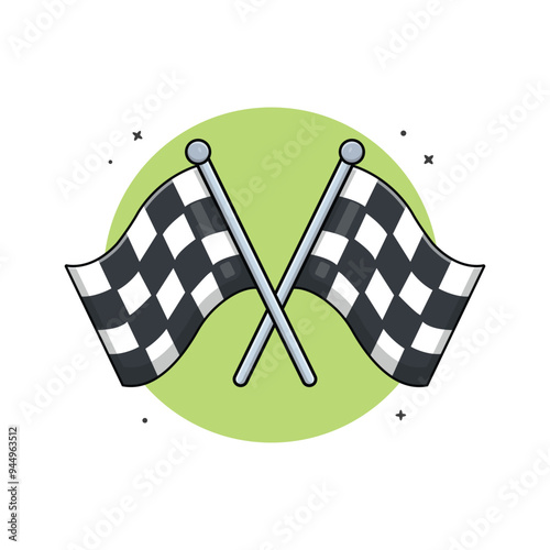 Final Flag Vector Illustration. Sports Concept Design