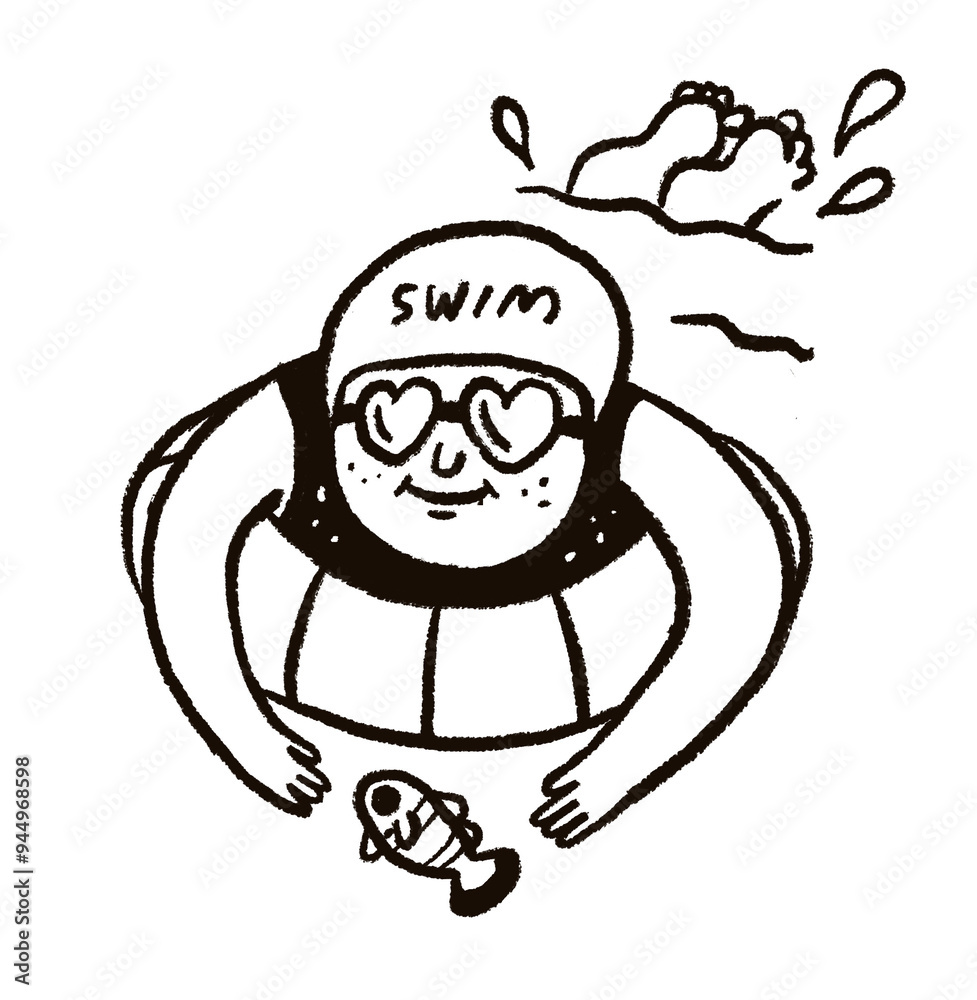 Obraz premium character of a person, a swimmer