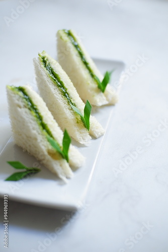 Photography sandwich with kaya pandan jam