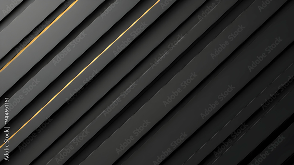 Obraz premium Abstract Diagonal Black and Gold Stripes Pattern