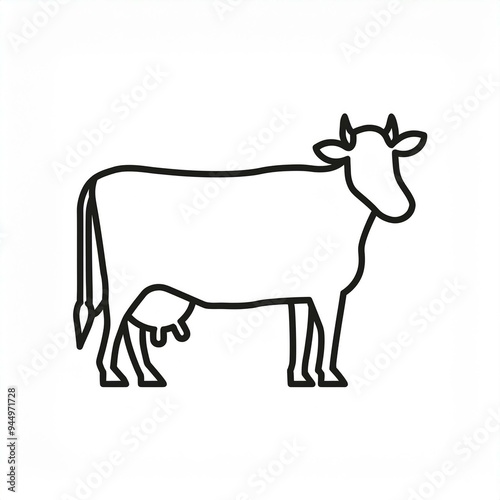 cow black icon isolated on white