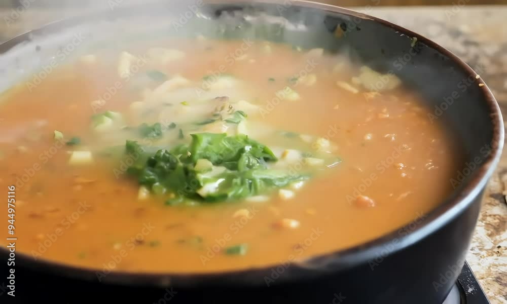  4K Stock Video of a Vibrant Seafood Stew.