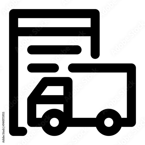 proof of delivery, pod, delivery information, shipping document, bill of lading outline icon